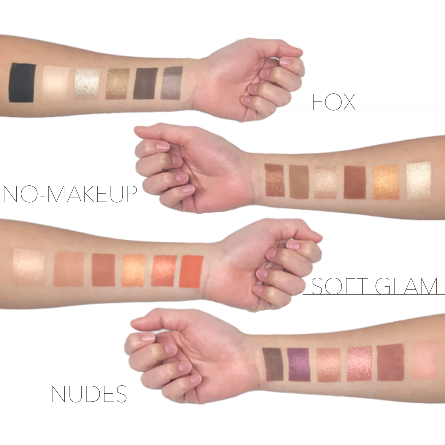 Eye shadow palettes Swatches.
